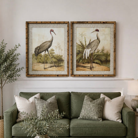 Stork picture in wood frame 2 styles
