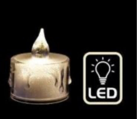 LED single tea light candle holder 8cm drip detail