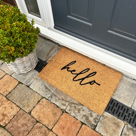 Store seconds Hello Coir door mat