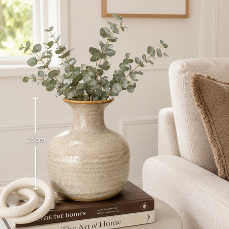 Ceramic textured neutral brown bottle squat and tall vase 2 sizes