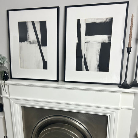 Set of two Monochrome frame frame mounted Graphic Serenity pictures