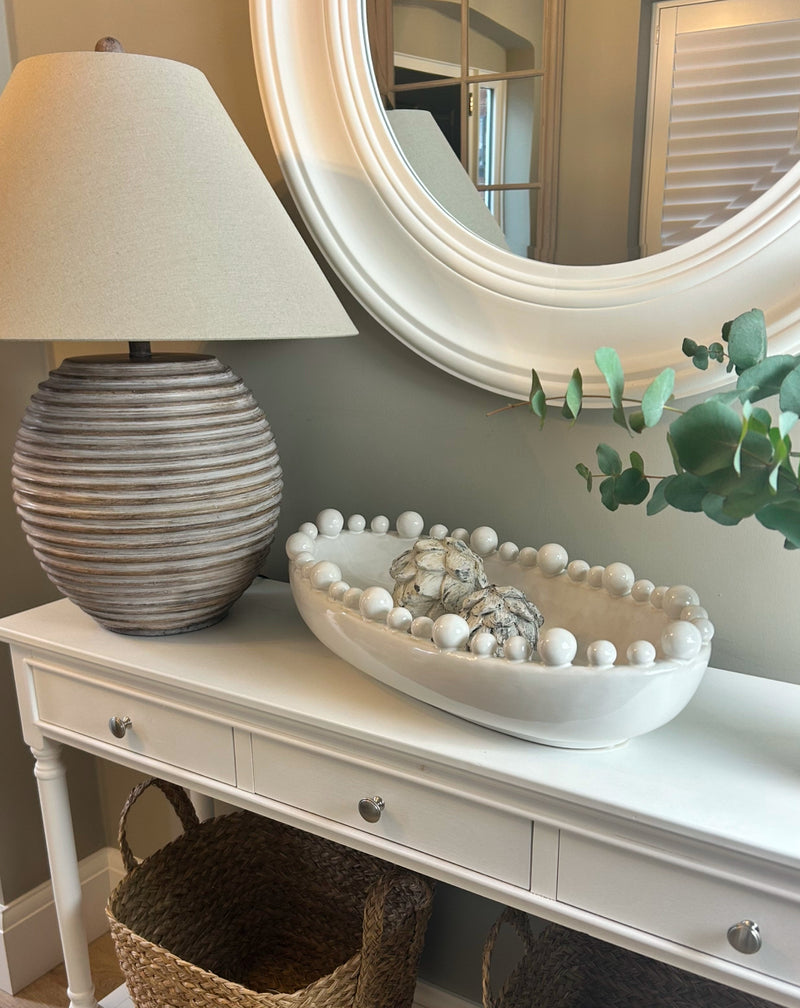 White large oval bobble bowl