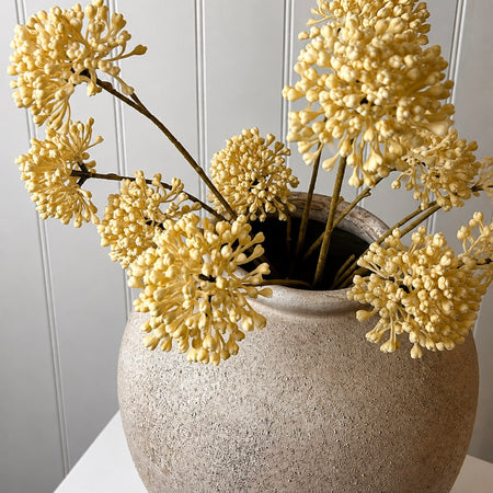 Cream allium seeded autumn textured round stem spray 60cm