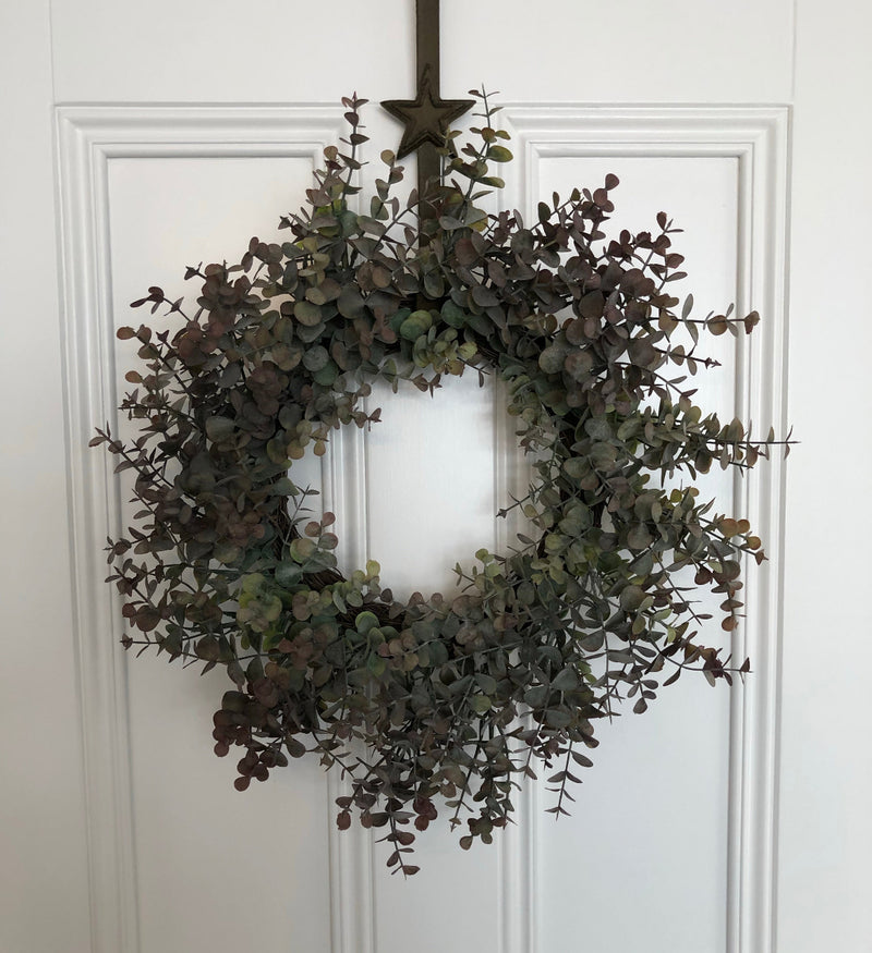 Iron Christmas tree stag reindeer star wreath door hanger hook 3 styles