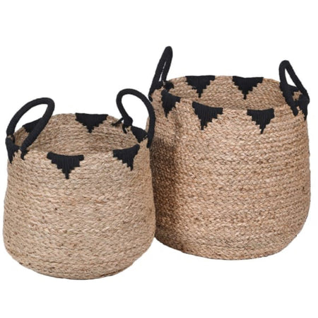 Natural black seagrass handle basket 2 sizes