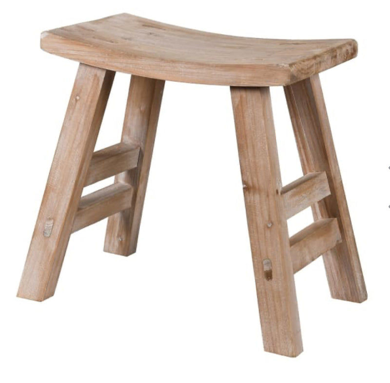 Rustic wooden bench stool