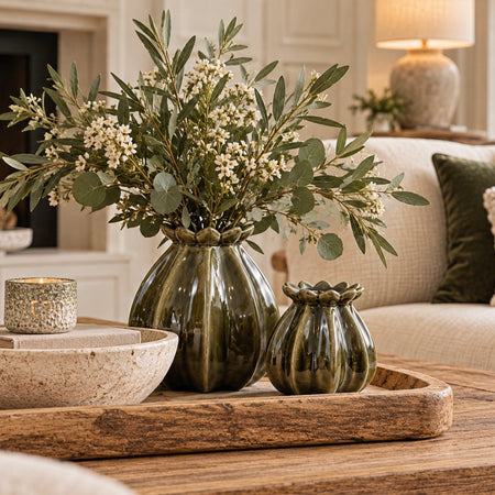 Green poppy bud vase 2 sizes
