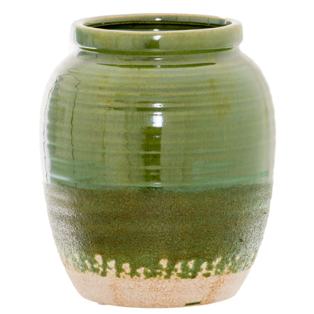 Seville green distressed tall vase