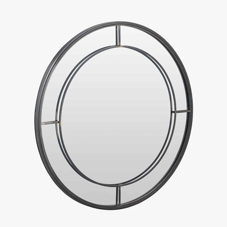 Antique Bronze brass black Metal Round Wall Mirror 80cm