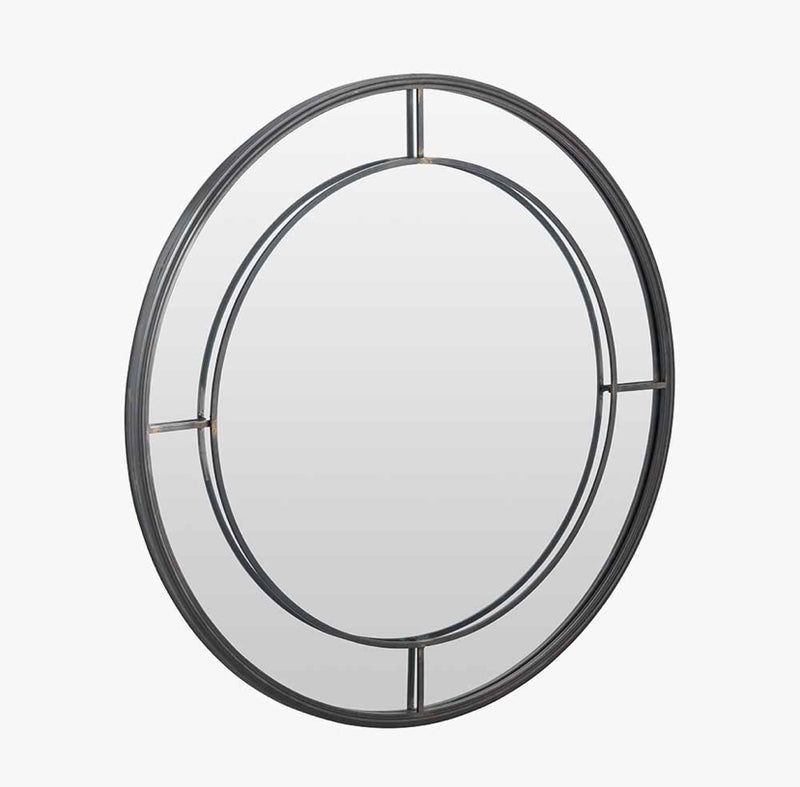 Antique Bronze brass black Metal Round Wall Mirror 80cm