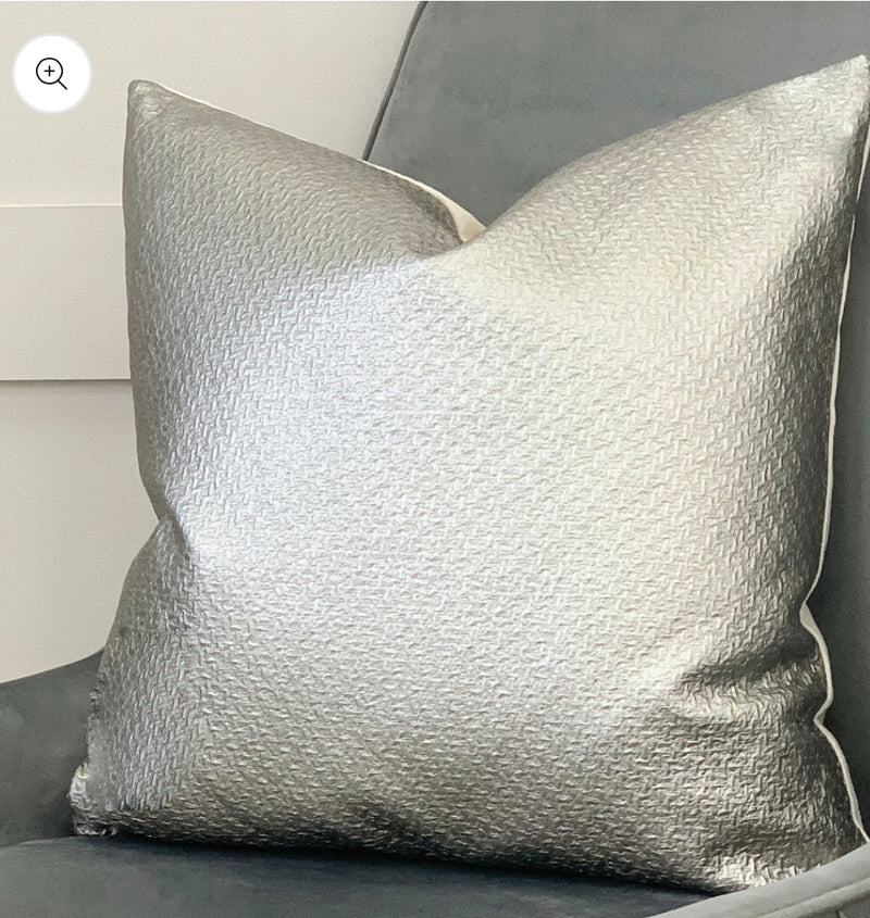 Bronze champagne metallic textured cushion