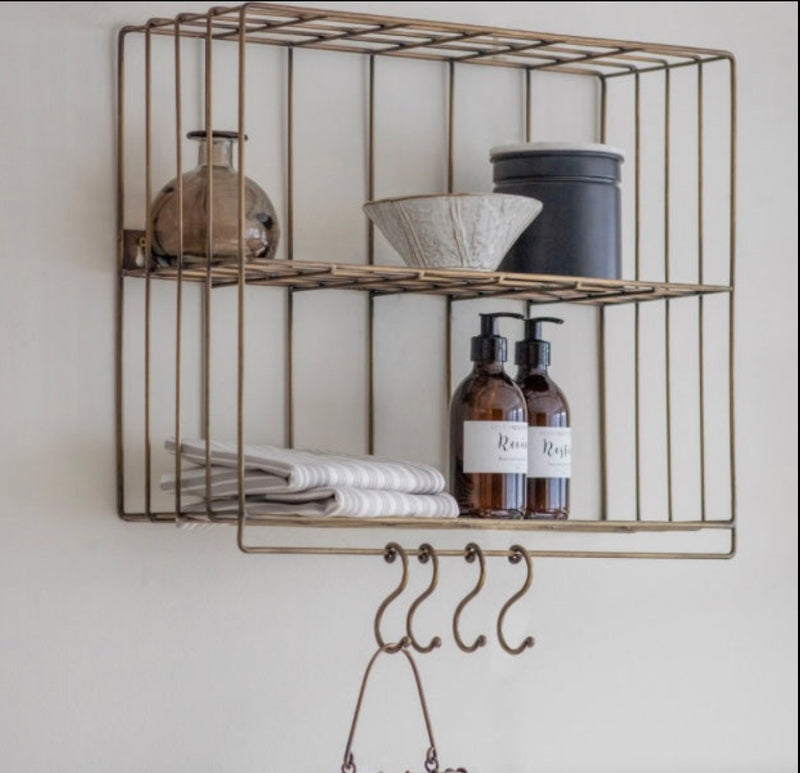 Oak Shelf With Cast Iron Brackets