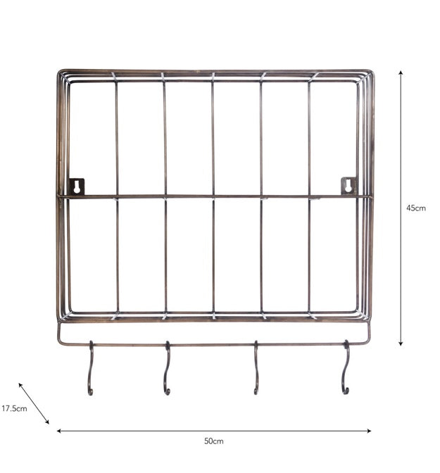 Brompton Antique brushed Brass Finish Wire Wall Rack