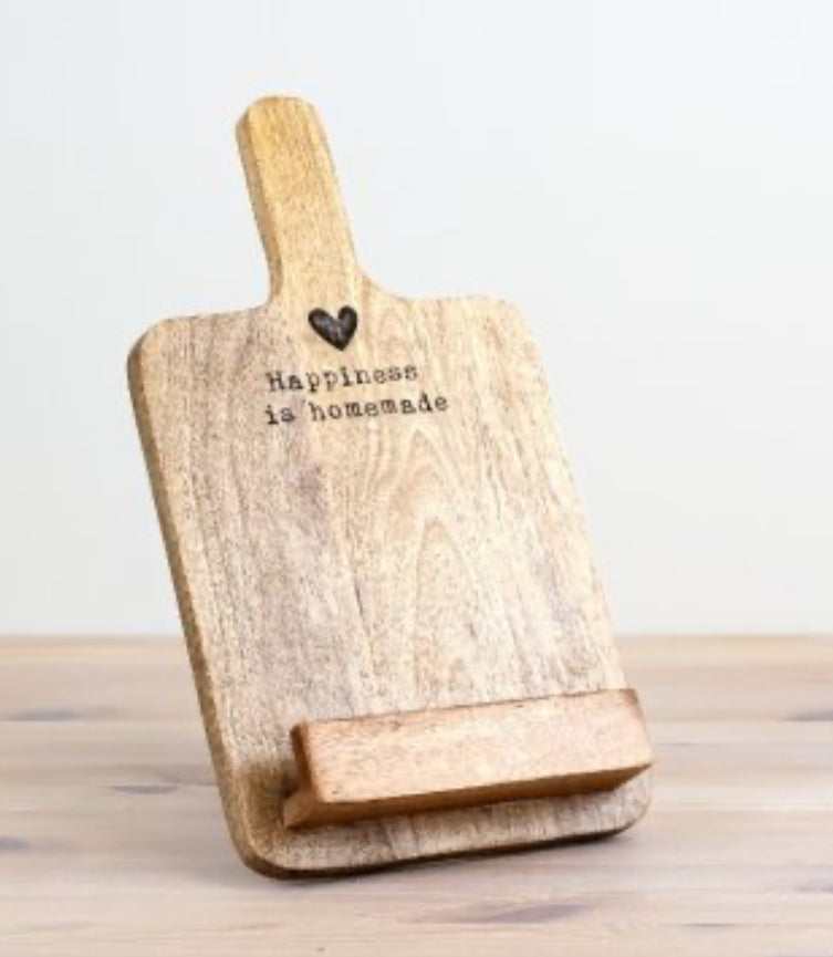 Happiness is homemade wooden recipe stand 27cm