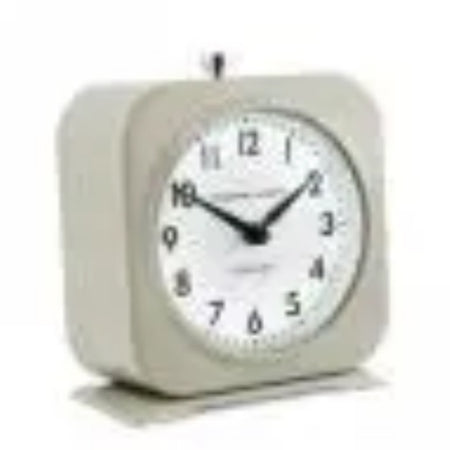 Taupe cream small mantle side table alarm bedside clock