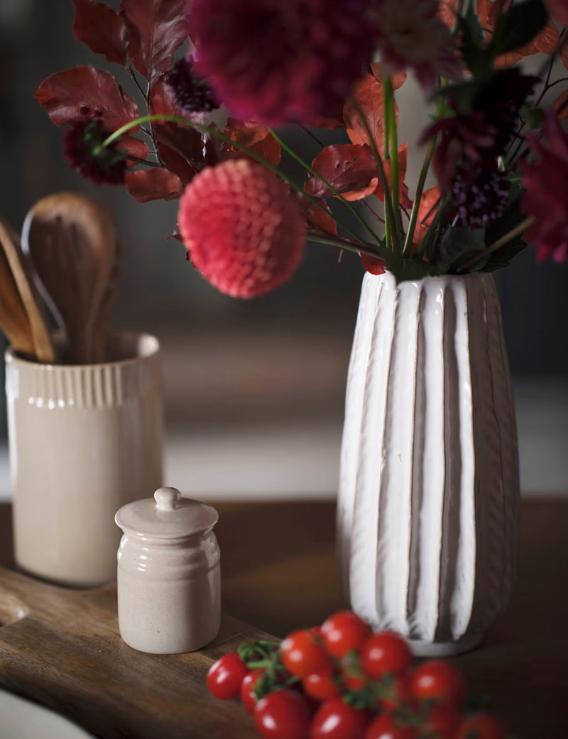 Osmington tall textured off white vase 28cm