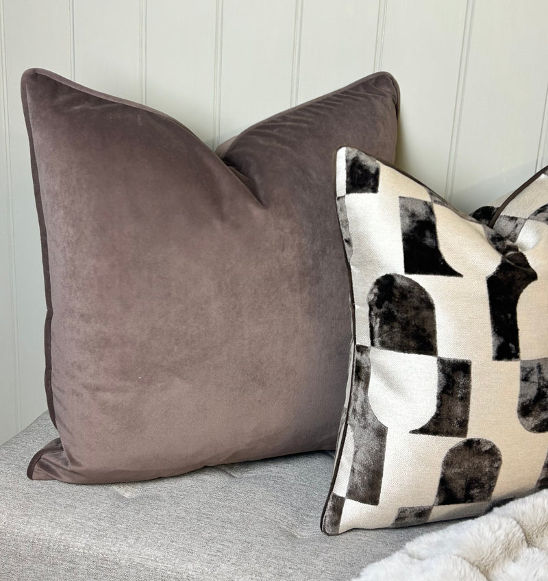 Taupe bronze champagne pebble textured cushion 43cm