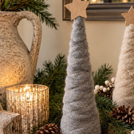 Felt grey tree with star