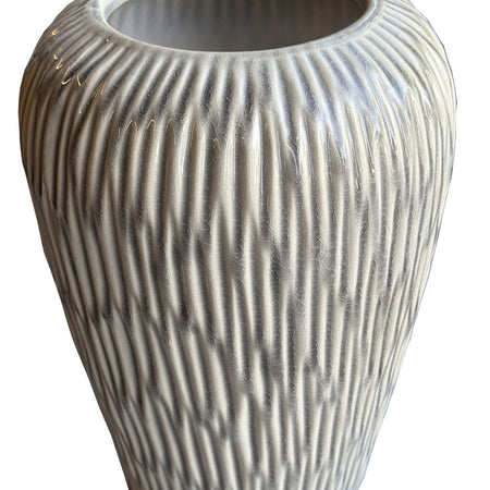 Fleck dash detail textured ceramic vase
