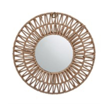 Rattan round woven mirror 40cm