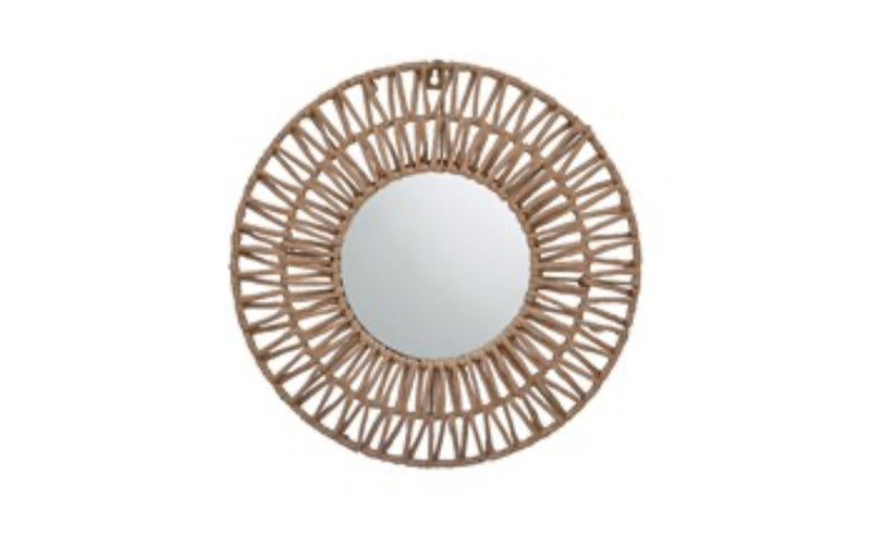 Rattan round woven mirror 40cm