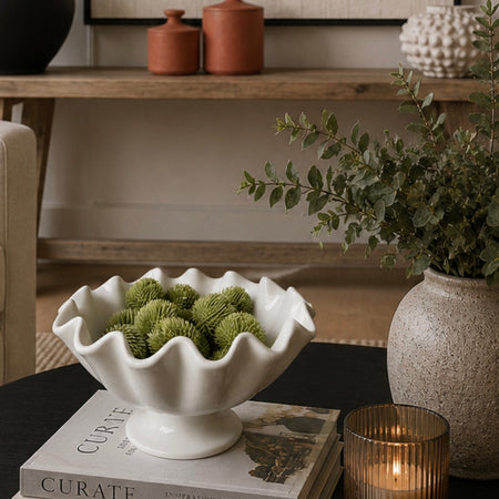 Cute white ruffle bowl dish