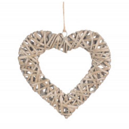 Flat woven hanging heart 25cm