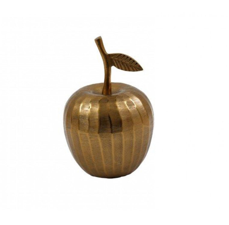 Gold brass metal large apple ornament