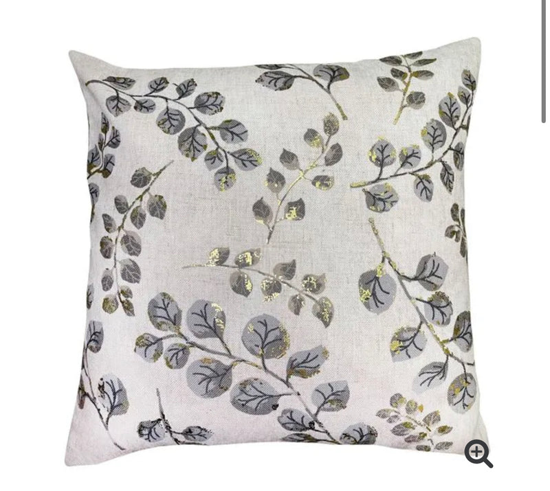 Gold leaf detail luxe cushion