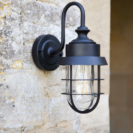 Edgeware caged outdoor wall light