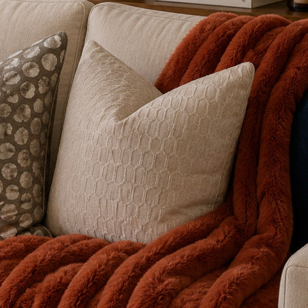 Empress Rust Faux Fur empress throw