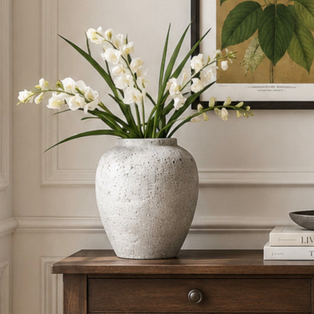 Handmade rustic textured natural stone vase style 4