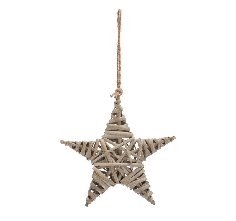 Wicker hanging star 20cm