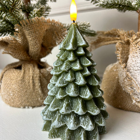 Chunky Frosted Green LED Light up Tree, 3 sizes