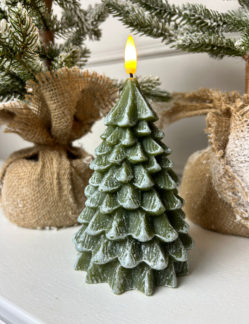 Chunky Frosted Green LED Light up Tree, 3 sizes