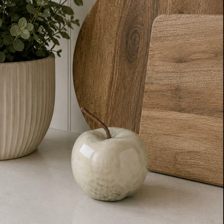 Two Tone Natural Ceramic Apple 8cm