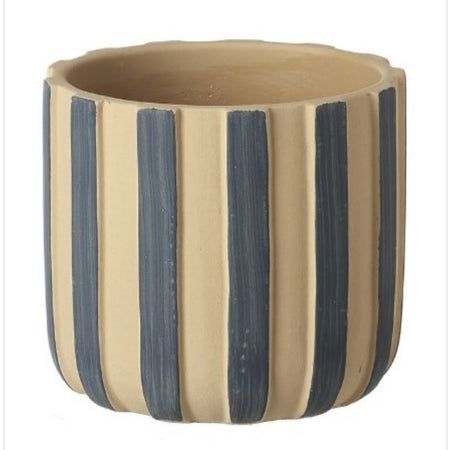 Blue striped planter 11cm
