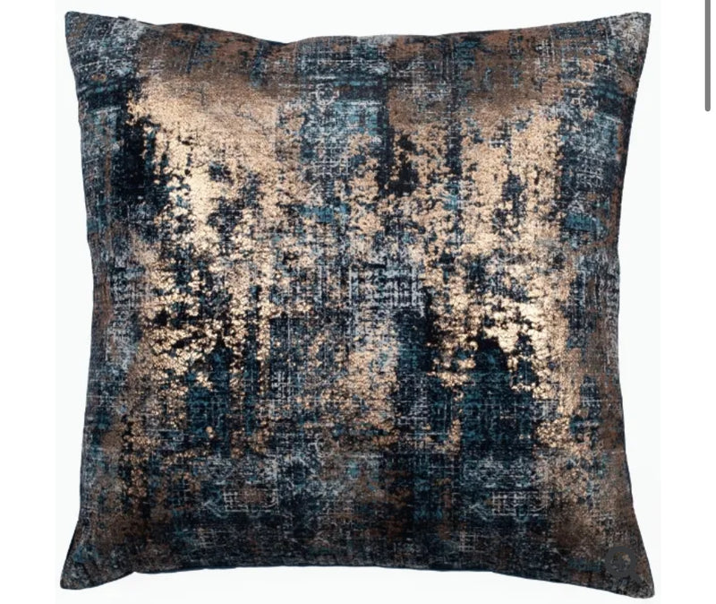 Trulli gold bronze blue luxury feather filled  cushion