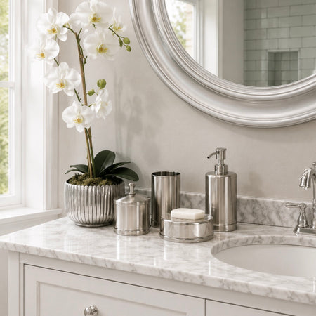 Set of 4 Niko silver bathroom set