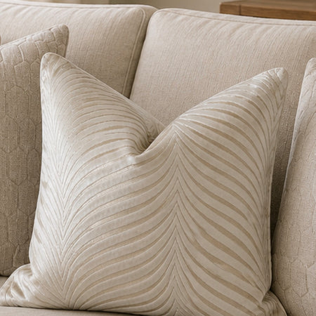 Rada Ivory Velvet Feather Filled Luxe Cushion 43cm