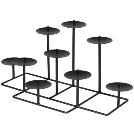 Black large metal multi candle holder