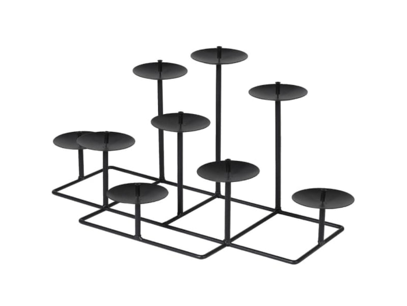 Black large metal multi candle holder