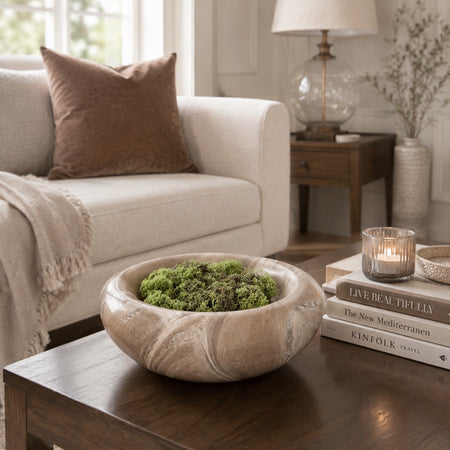 Marble look brown beige cream bowl