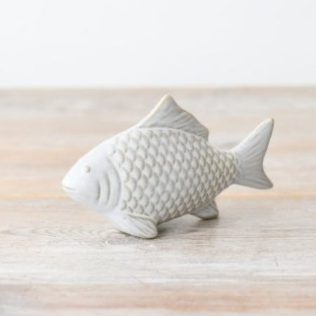 White textured ceramic fish 13cm