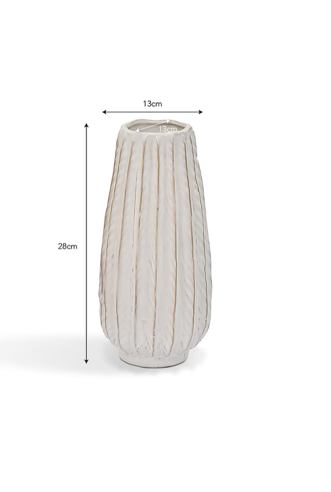 Osmington tall textured off white vase 28cm