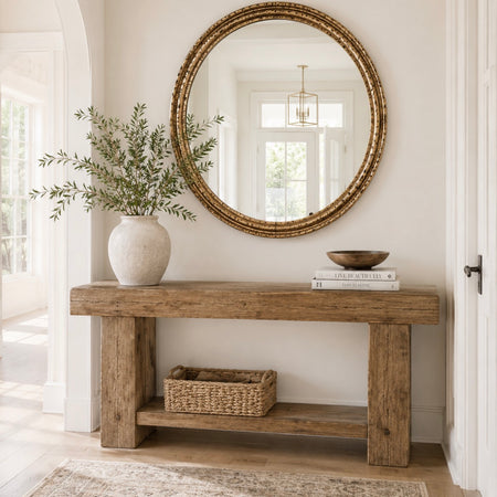 Nahla gold brass hammered dimple frame mirror