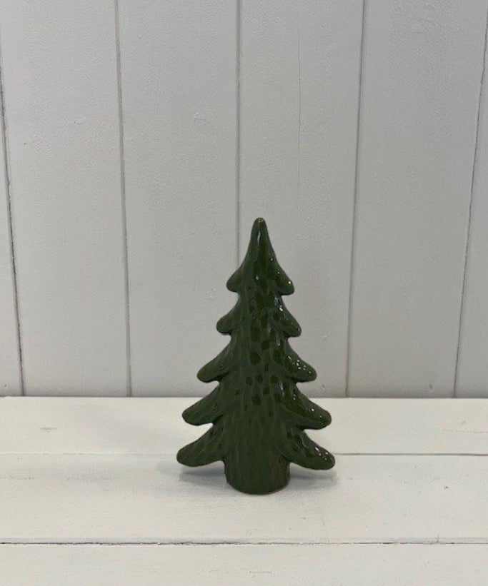 Green Dimpled Ceramic Christmas tree, 2 Sizes
