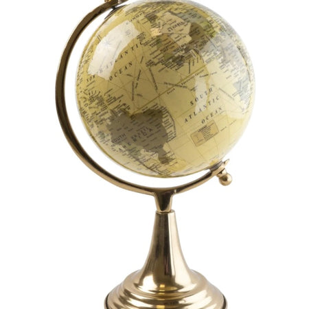 Aged Cream & Gold Antique Finish Globe