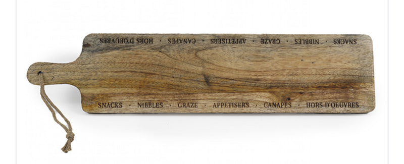 Mango wood etched canopy grazing board large 70x18