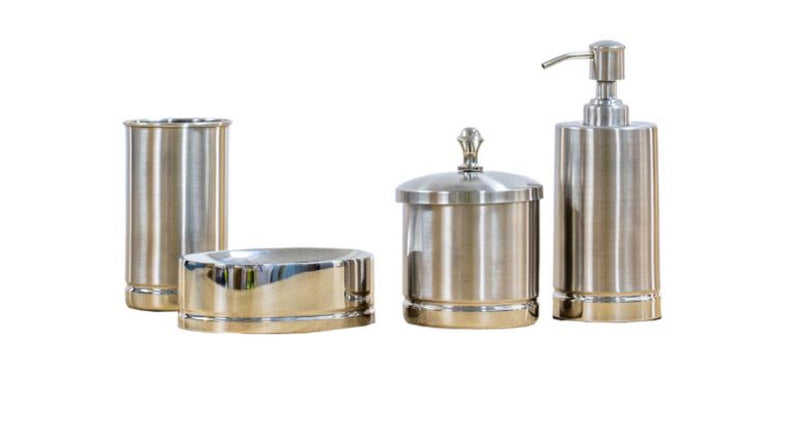 Set of 4 Niko silver bathroom set